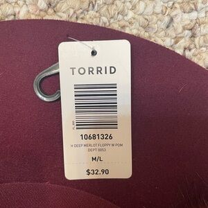 Torrid Deep Merlot Floppy Hat with Pom